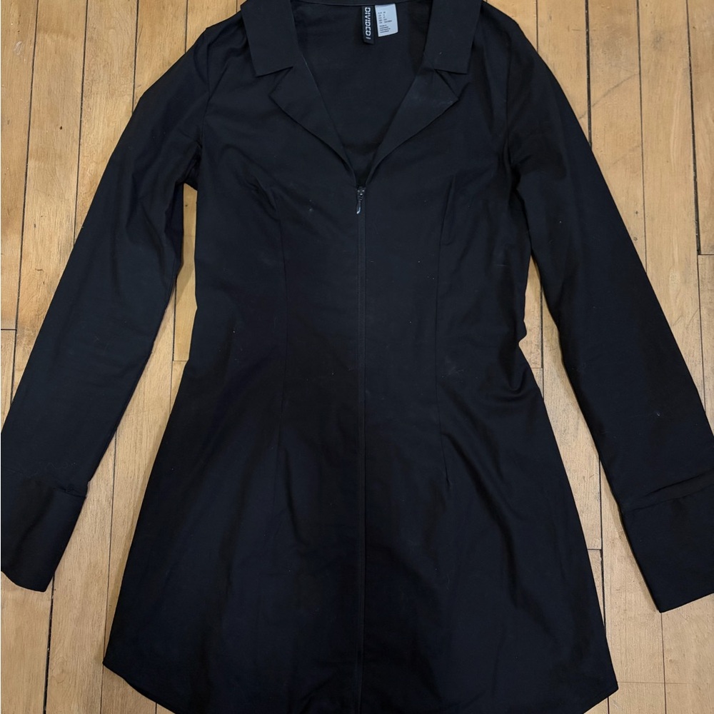 Black Long Sleeved Mini Dress